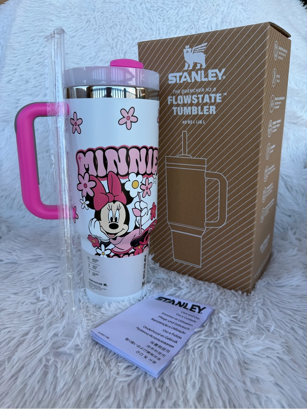 Stanley Quencher H2.0 40 oz Minnie Mouse Pink Floral Tumbler - Picture 1 of 9
